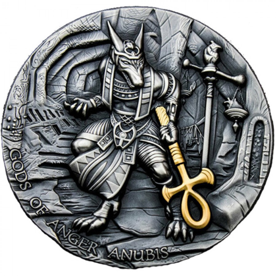 Niue Island ANUBIS series GODS OF ANGER 5 Silver Coin Antique